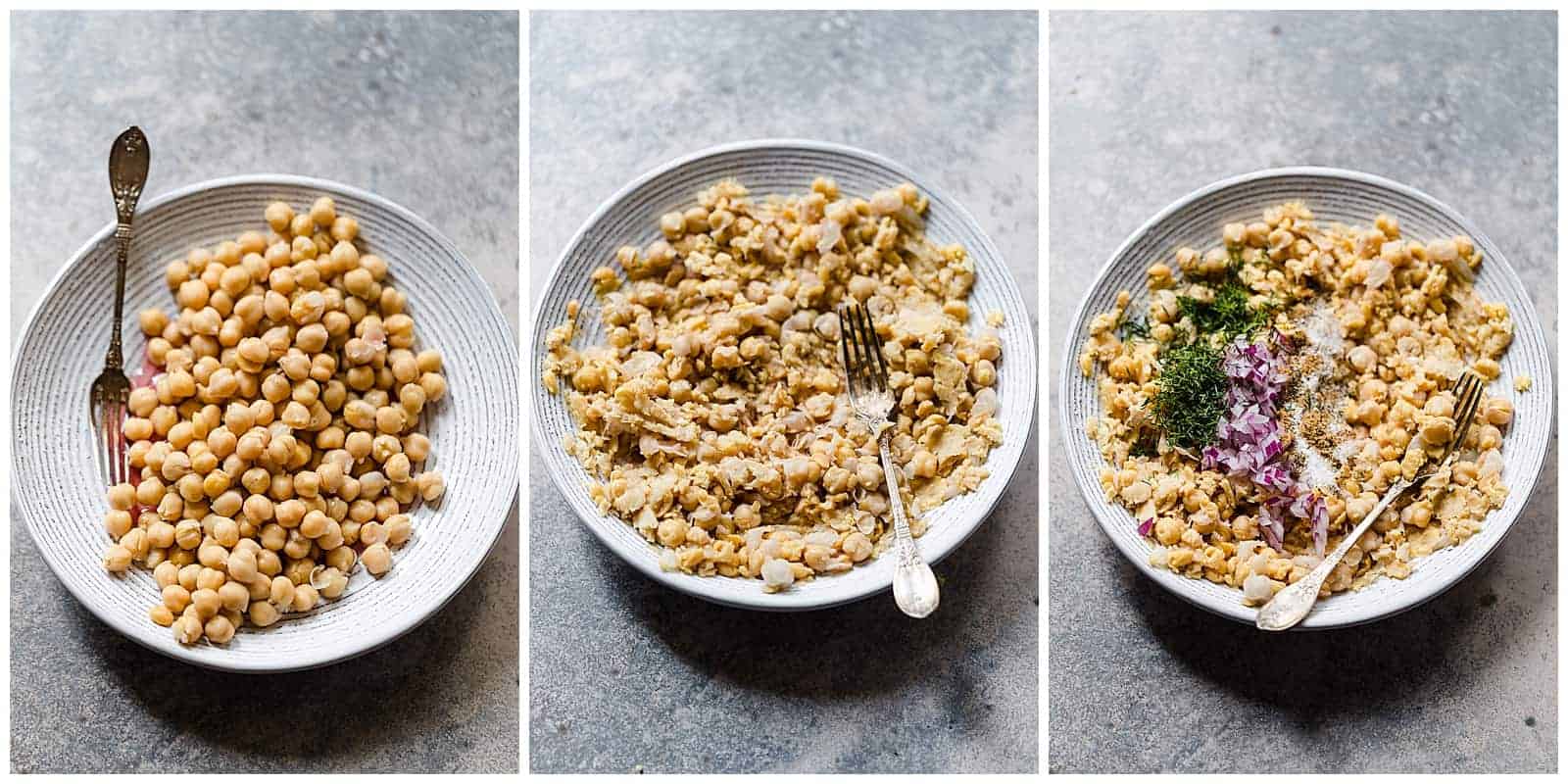 mashed chickpeas with vinegar and herbs