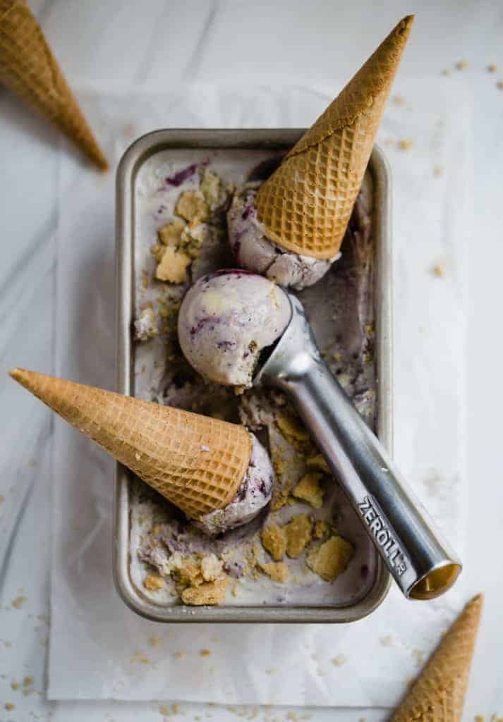 Homemade Blueberry Pie Ice Cream (With Real Pie Pieces!)