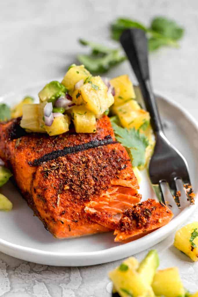 Grilled Blackened Salmon with Homemade Seasoning