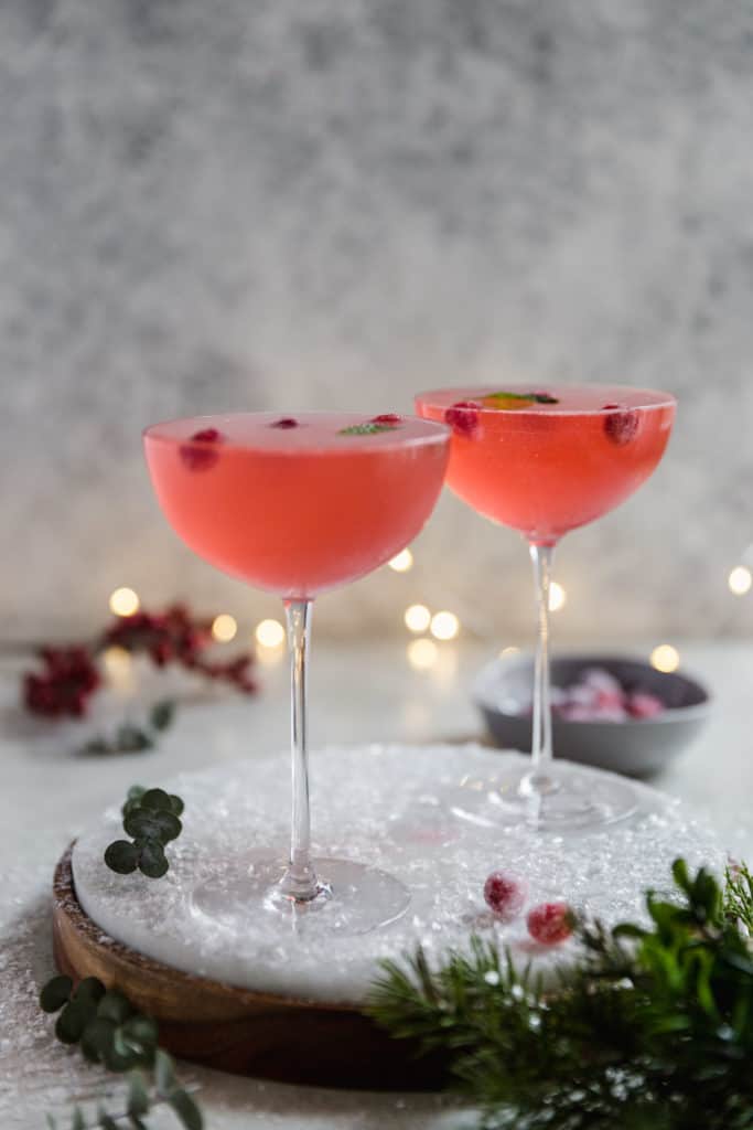 Cranberry Gin Cocktail with Elderflower Liqueur