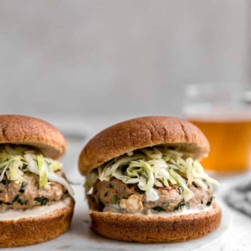 Turkey Feta Burgers with Apple Cabbage Slaw Well Seasoned Studio