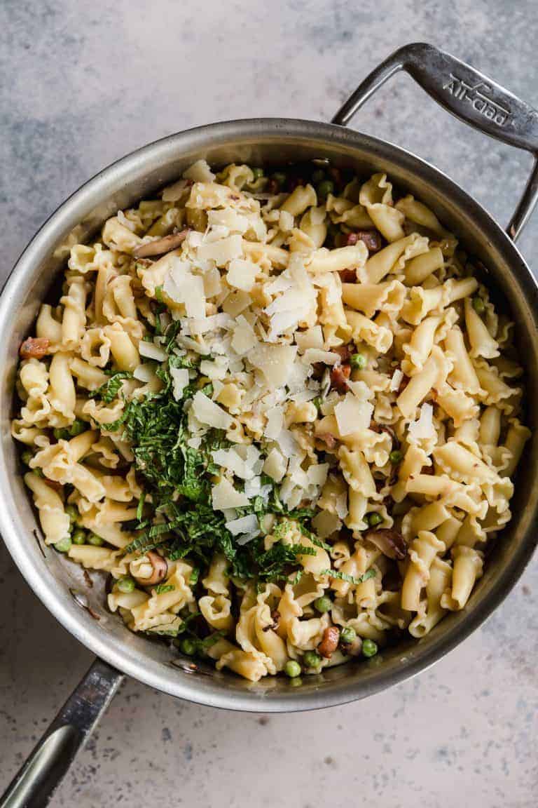 Weeknight Pasta with Pancetta, Peas, and Mint Well Seasoned Studio