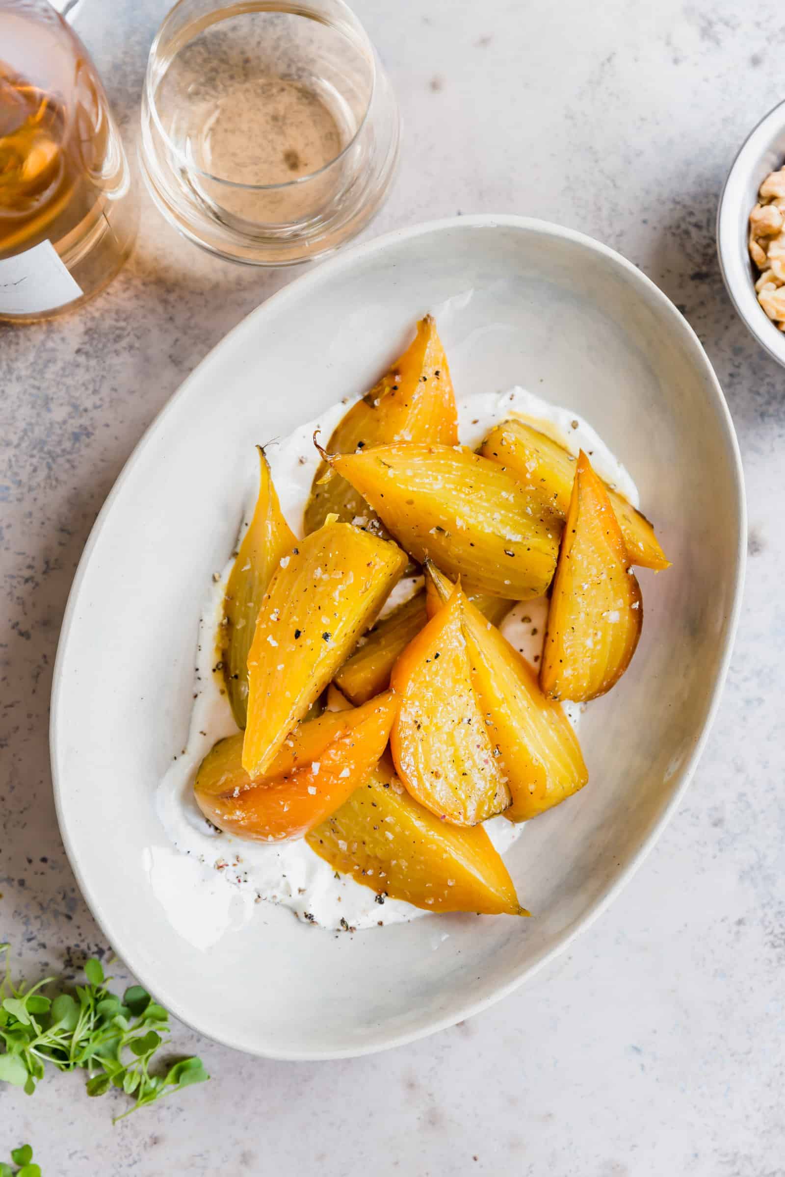roasted golden beets with horseradish