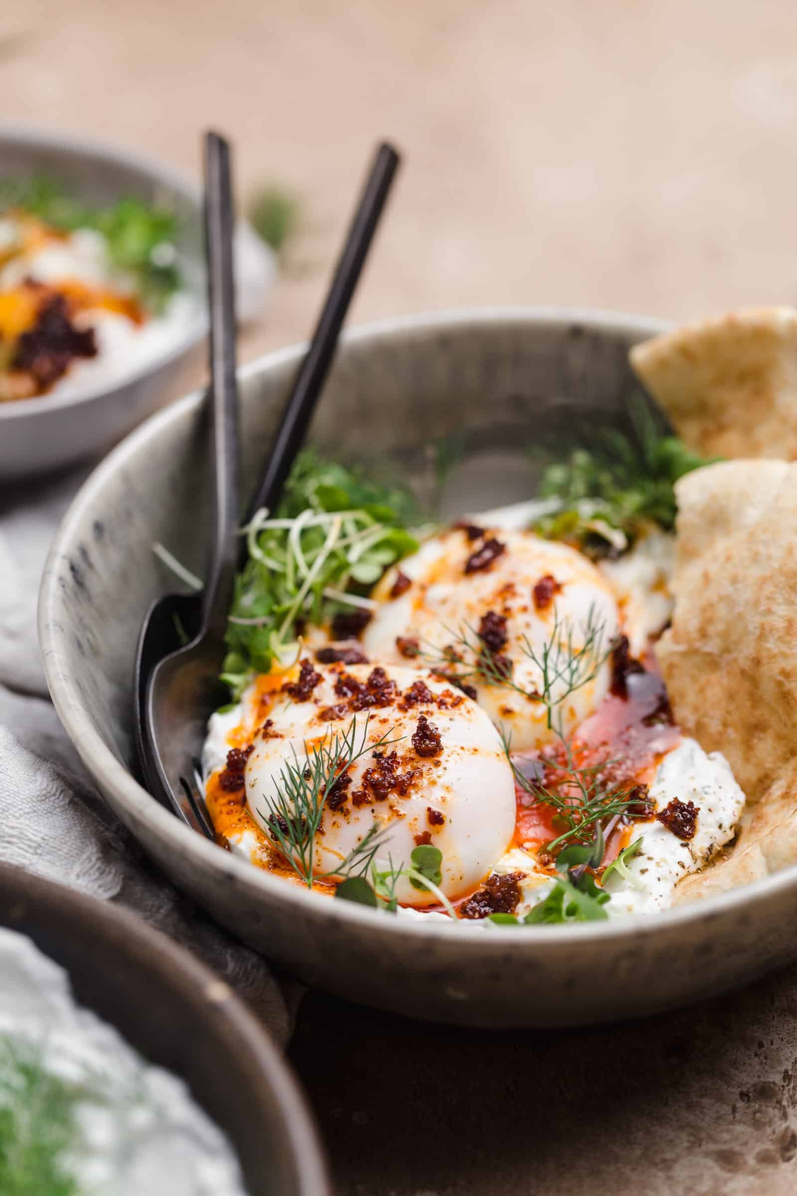 20-Minute Turkish Eggs with Herbed Yogurt (Çılbır) - Well Seasoned Studio