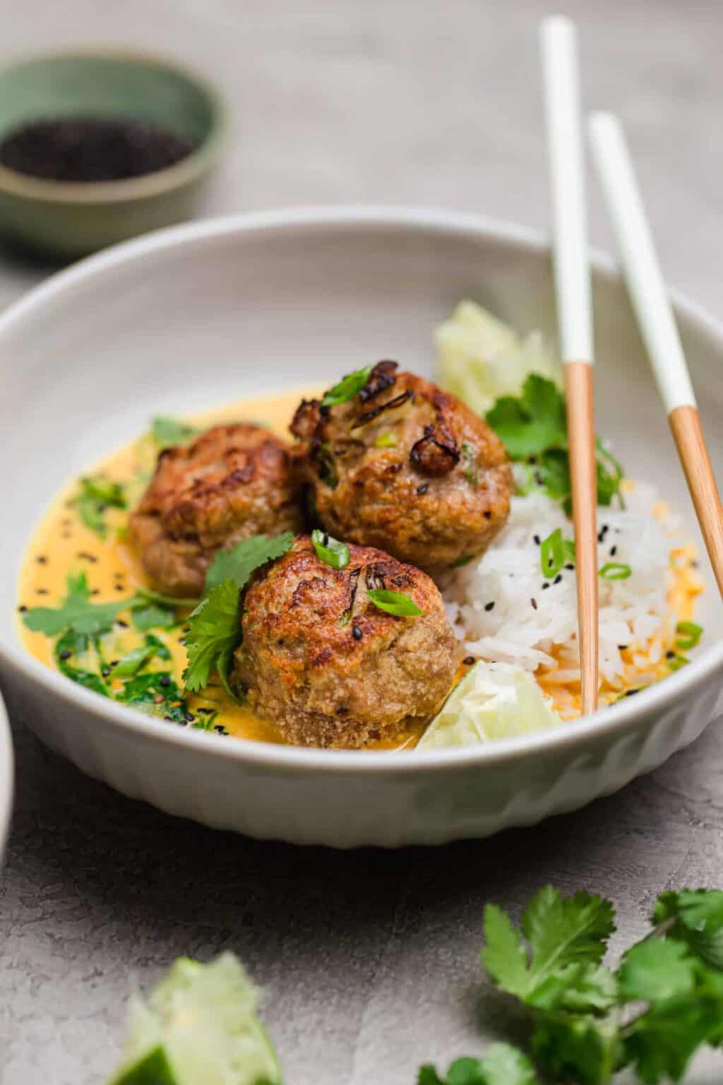Thai Turkey Meatballs with Coconut Curry (Video)! Well Seasoned Studio