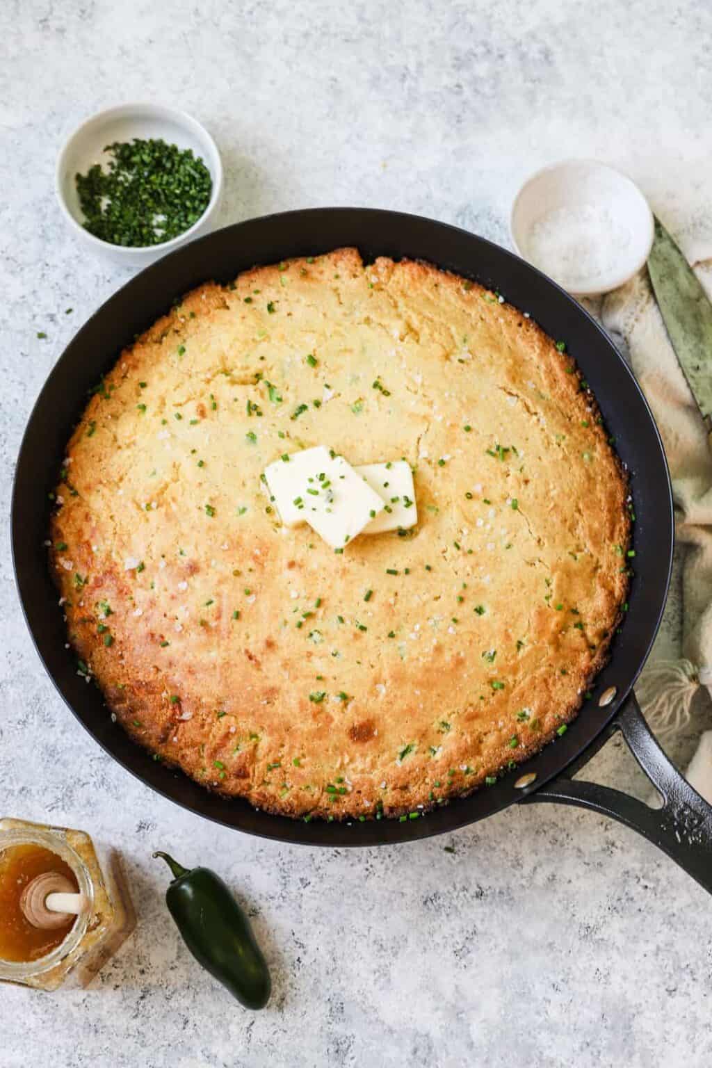 30Minute Cast Iron Skillet Cornbread (Spicy & Cheesy) Well Seasoned