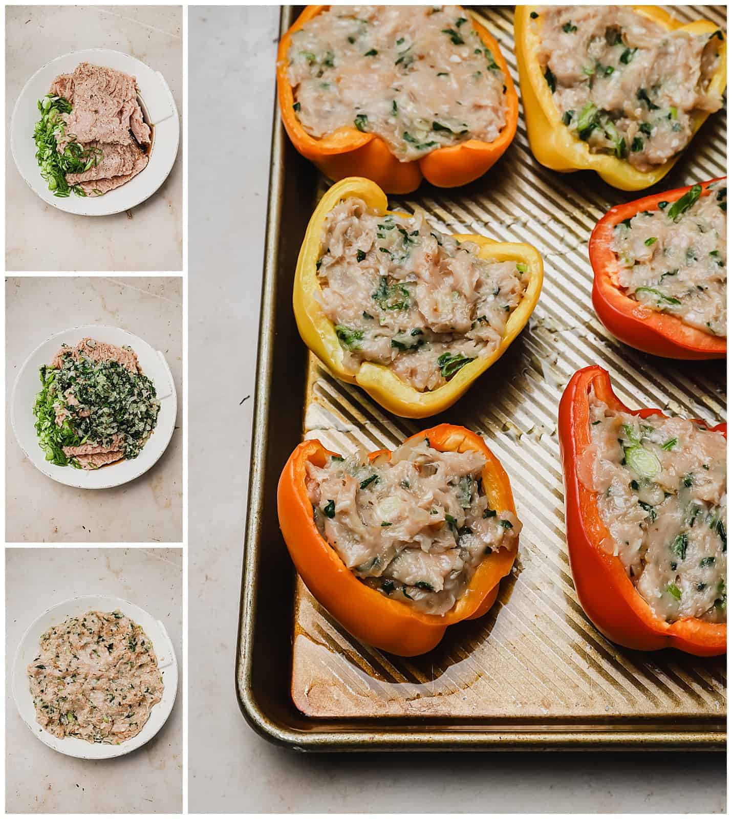 Making the filling for stuffed peppers