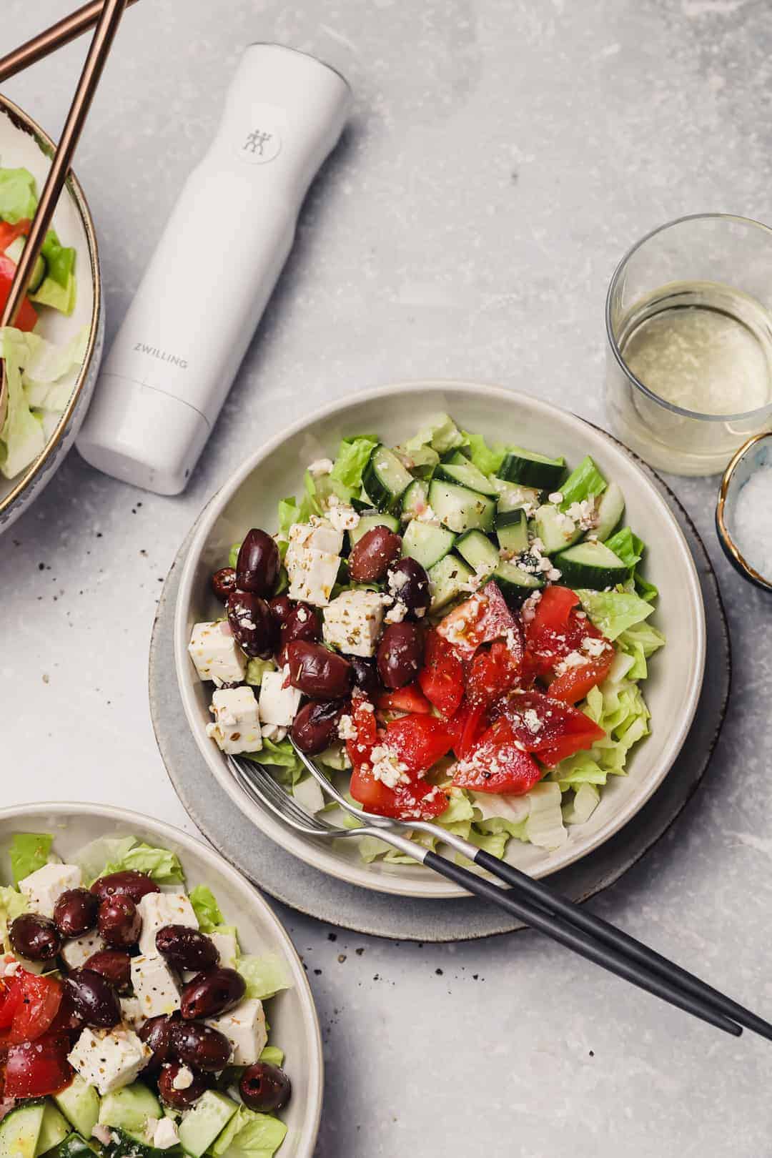 Classic Greek Salad with Homemade Dressing