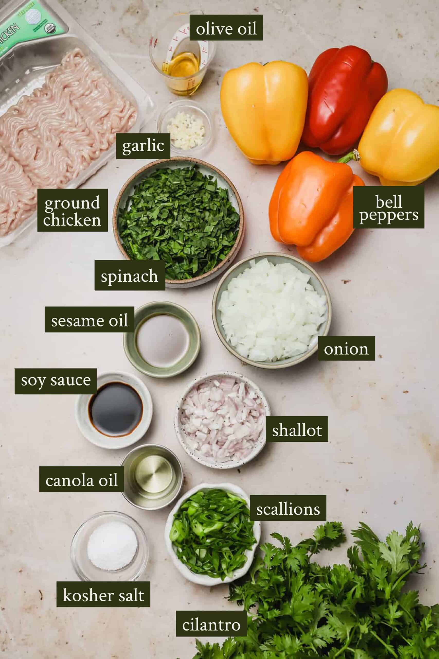 Ingredients for stuffed peppers