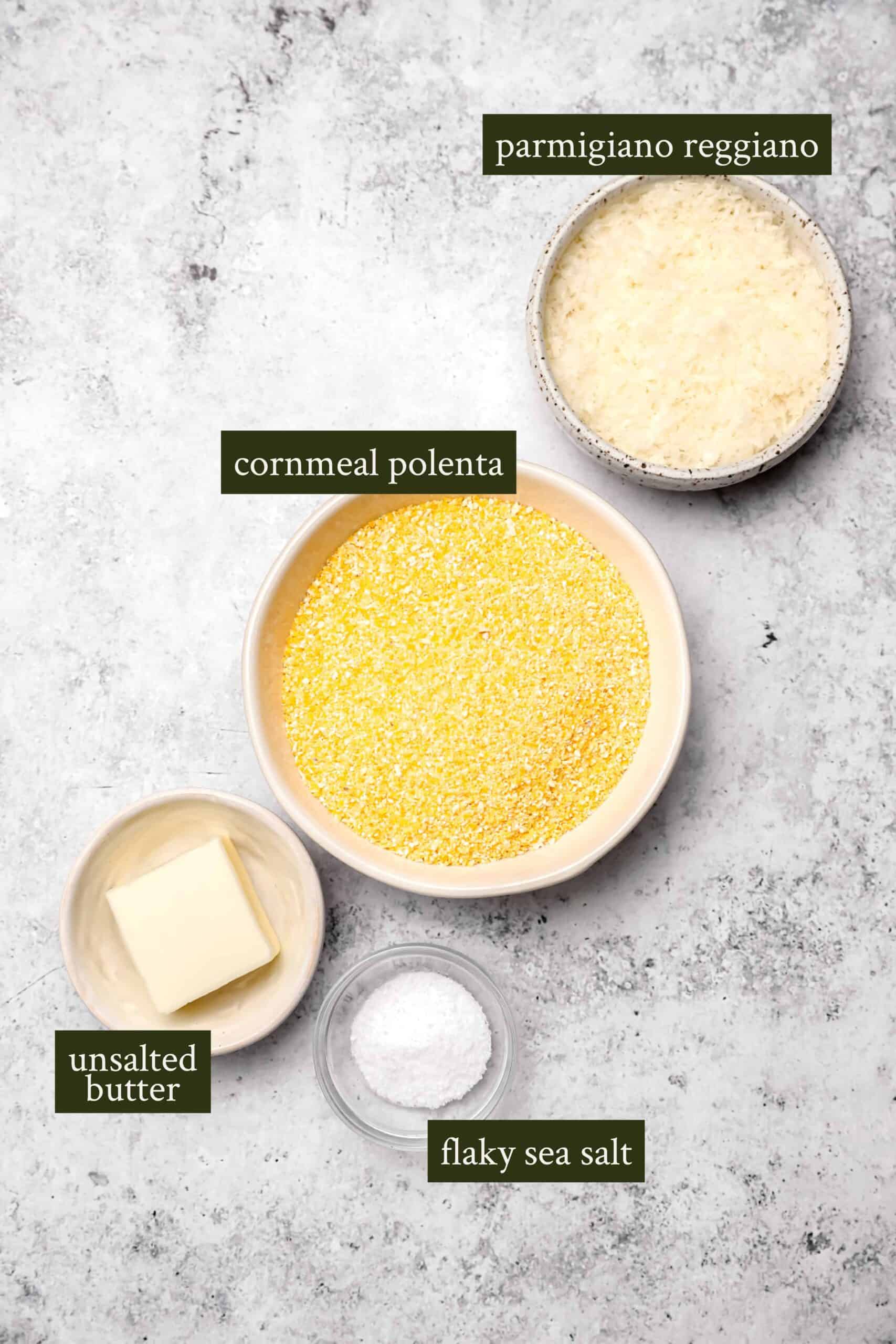 Ingredients for Yellow grits for breakfast polenta