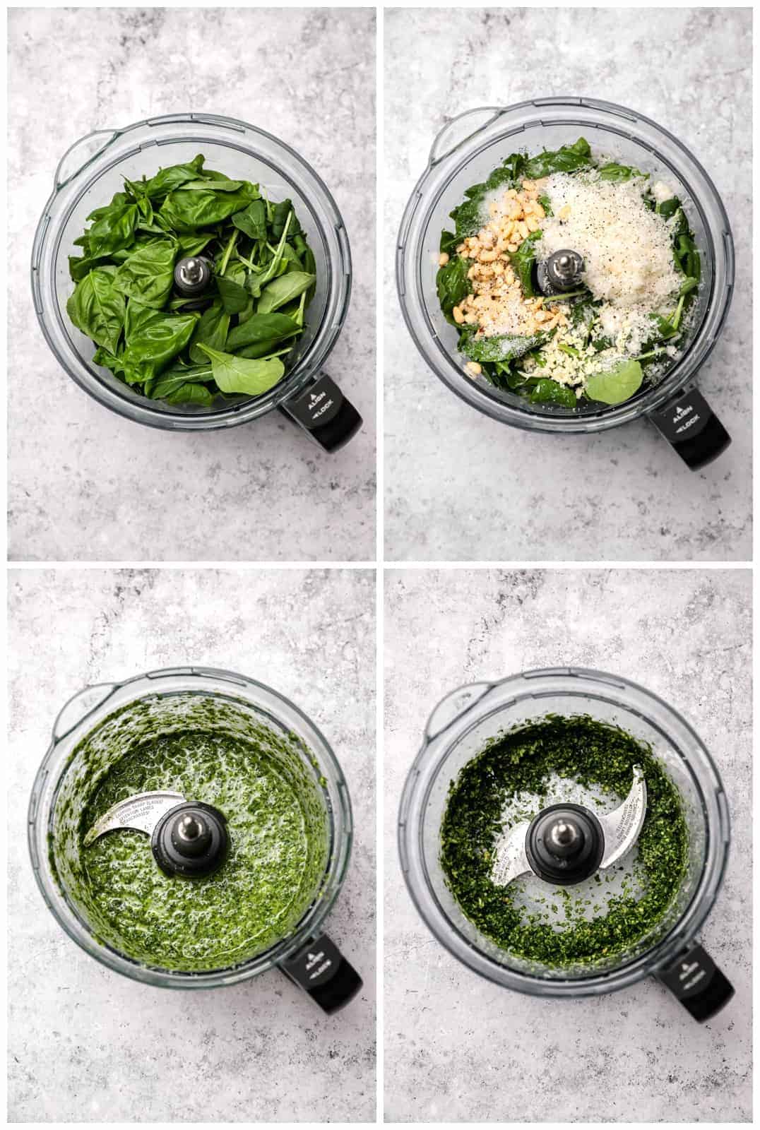 Making homemade arugula pesto