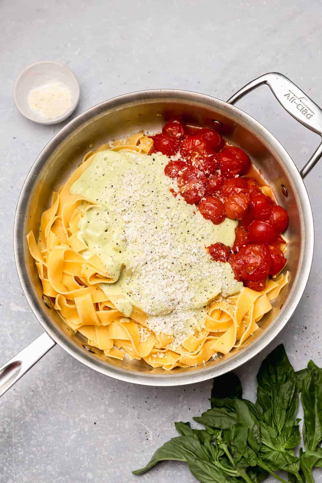 Pappardelle Pasta with Corn & Basil Cream Sauce Well Seasoned Studio