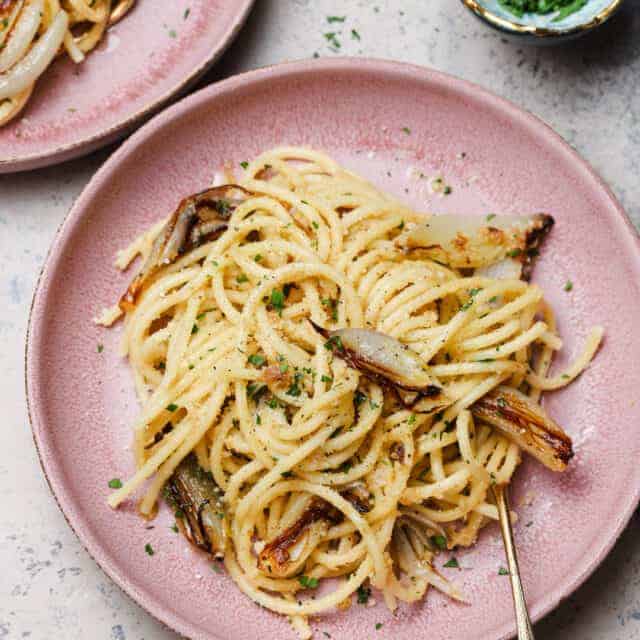 Caramelized Shallot Pasta {With Pangrattato} Well Seasoned Studio