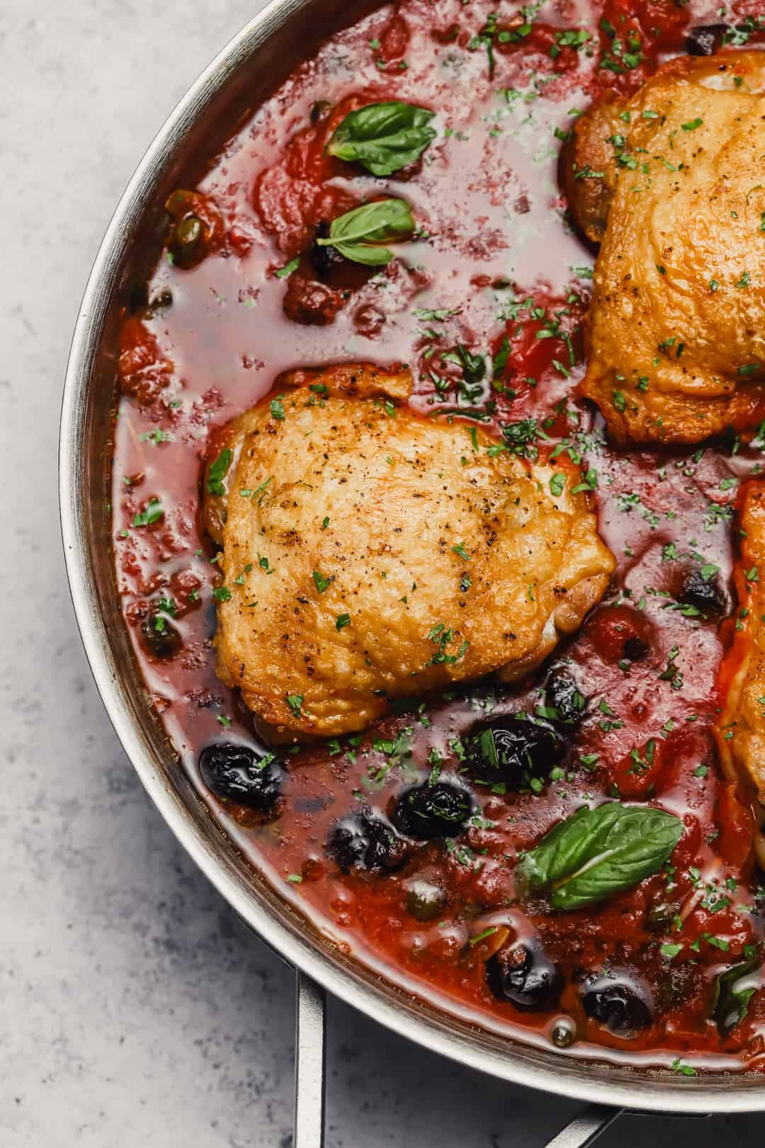 Skillet Chicken Puttanesca Recipe! Well Seasoned Studio