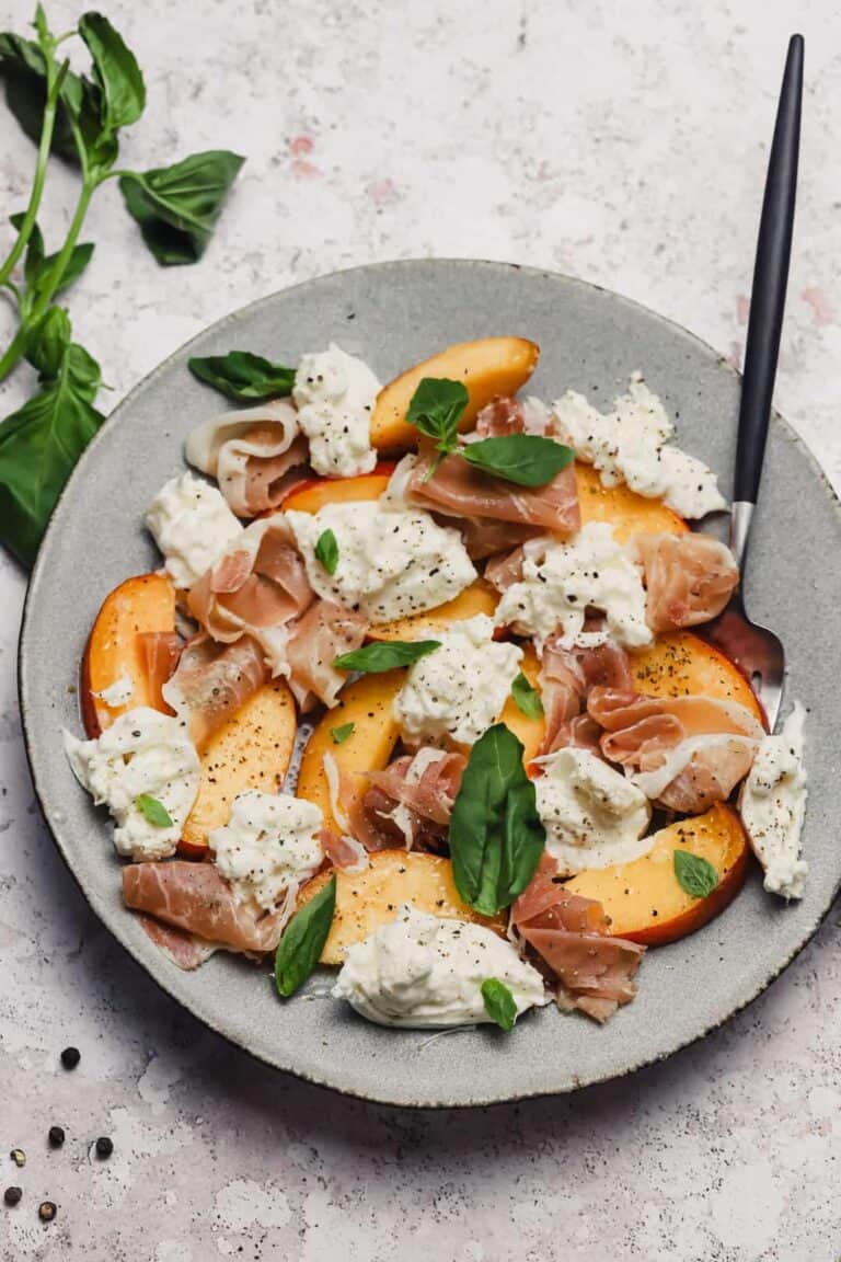 Peach Burrata Salad with Truffle Oil Well Seasoned Studio