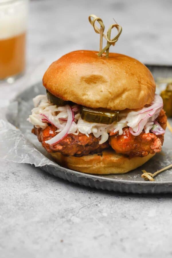 Nashville Hot Honey Chicken Sandwich with Creamy Slaw Well Seasoned