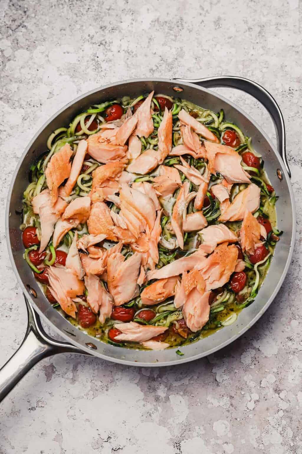 Weeknight Pesto Zoodles With Salmon Well Seasoned Studio