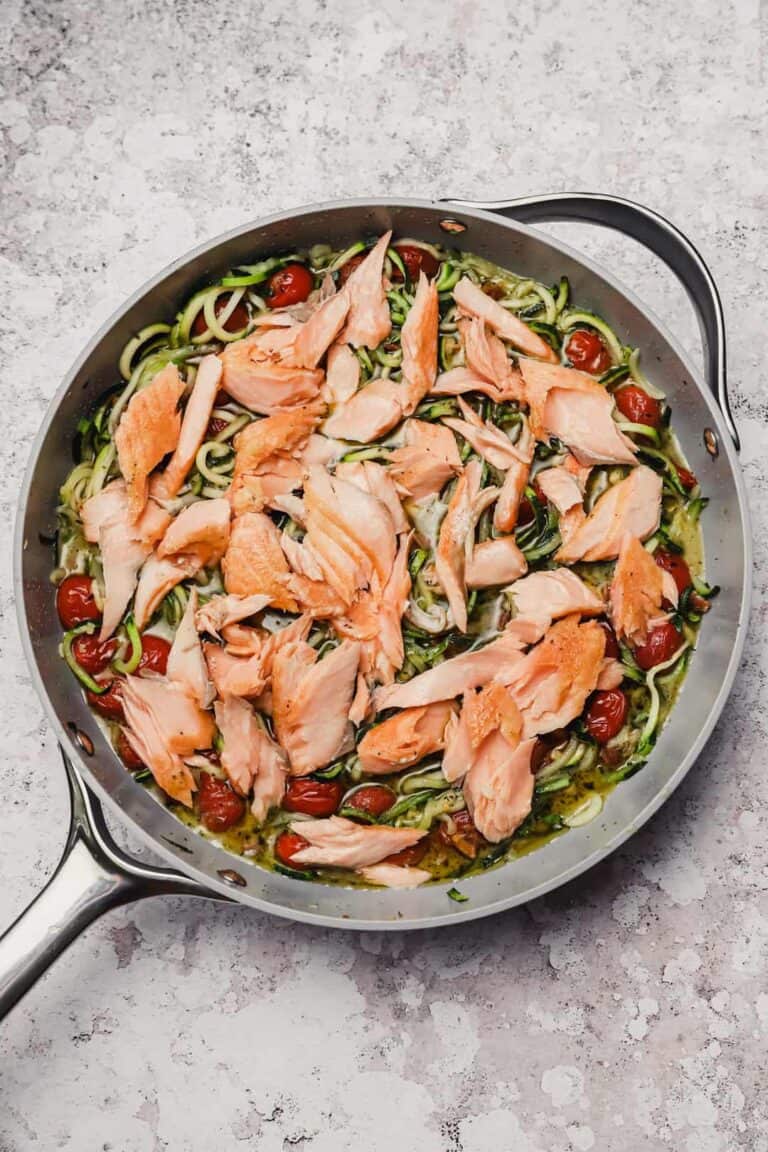 Weeknight Pesto Zoodles With Salmon Well Seasoned Studio