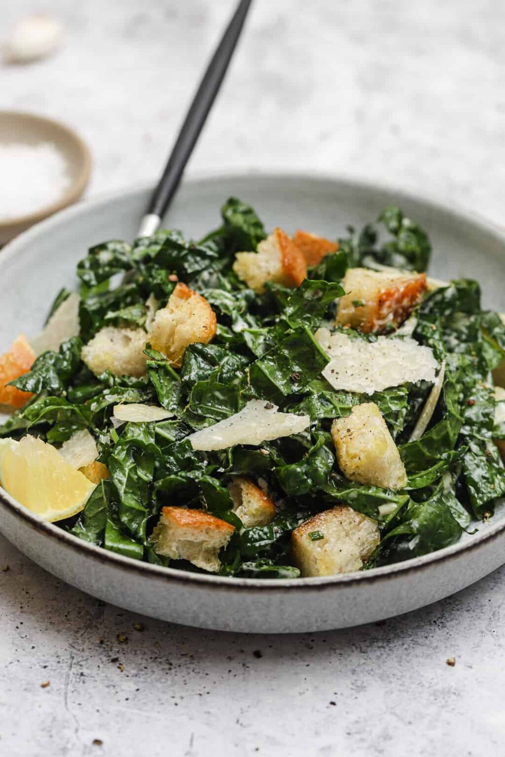 Lemon Kale Caesar Salad with Homemade Dressing Well Seasoned Studio