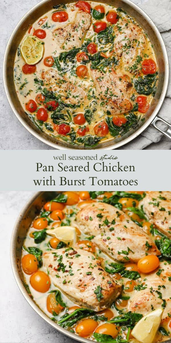 Pan Seared Chicken With Burst Tomatoes Well Seasoned Studio