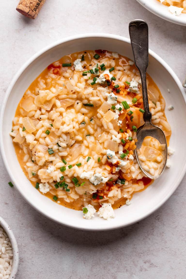 Creamy Vegetarian Risotto with Buffalo Sauce Well Seasoned Studio