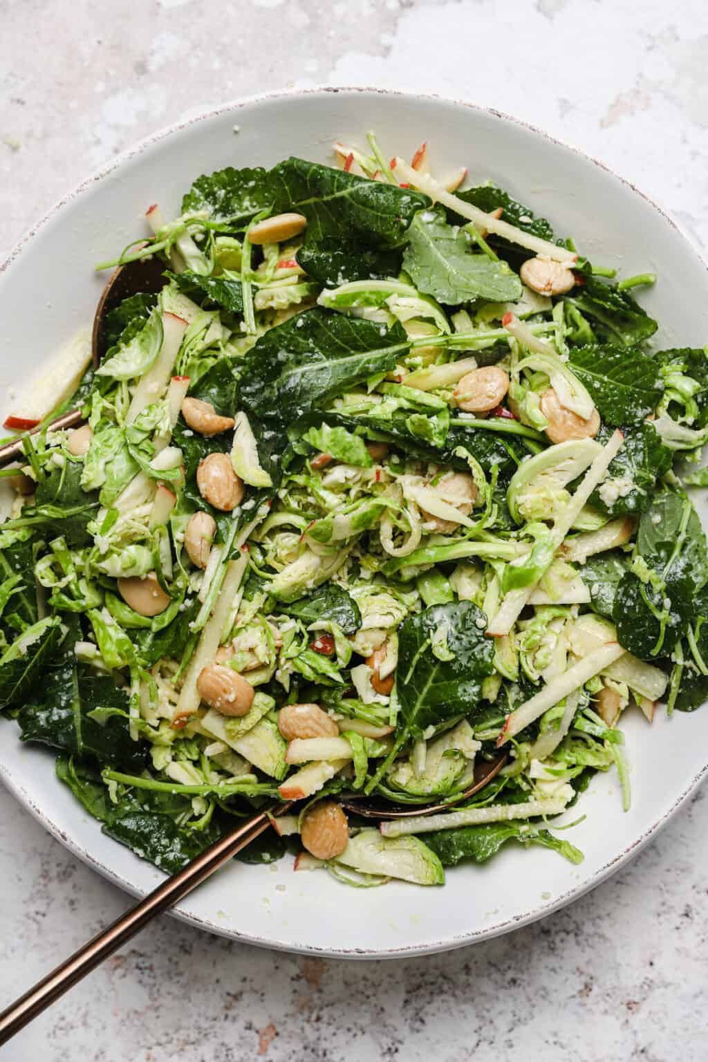 No Cook Kale and Brussels Sprout Salad Well Seasoned Studio