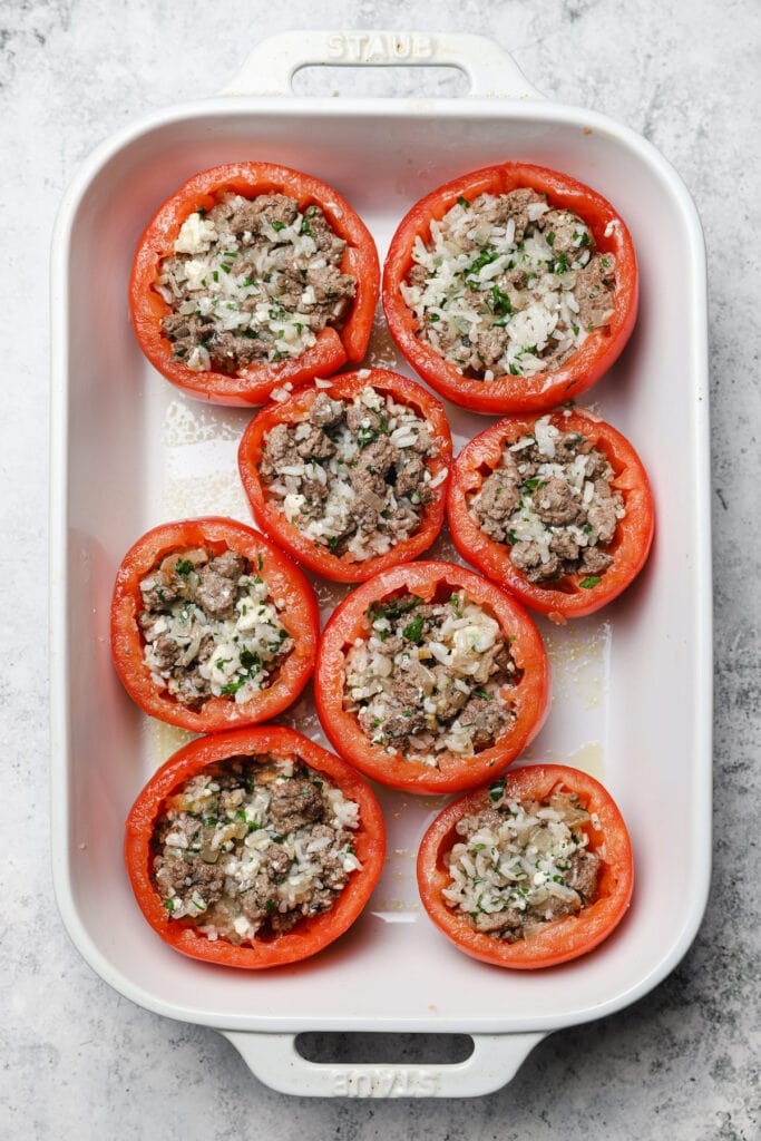 Baked Stuffed Tomatoes with Ground Lamb & Rice Well Seasoned Studio