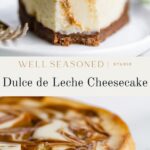 Dulce de Leche Cheesecake pinterest graphic,