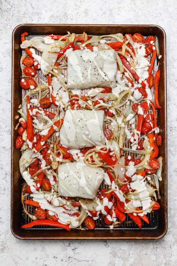 Sheet Pan Roast Fish with Tahini Sauce Well Seasoned Studio