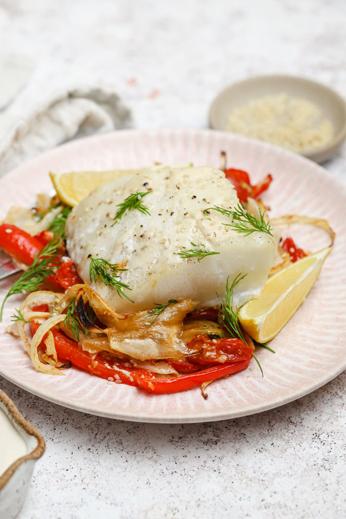 Sheet Pan Roast Fish with Tahini Sauce Well Seasoned Studio