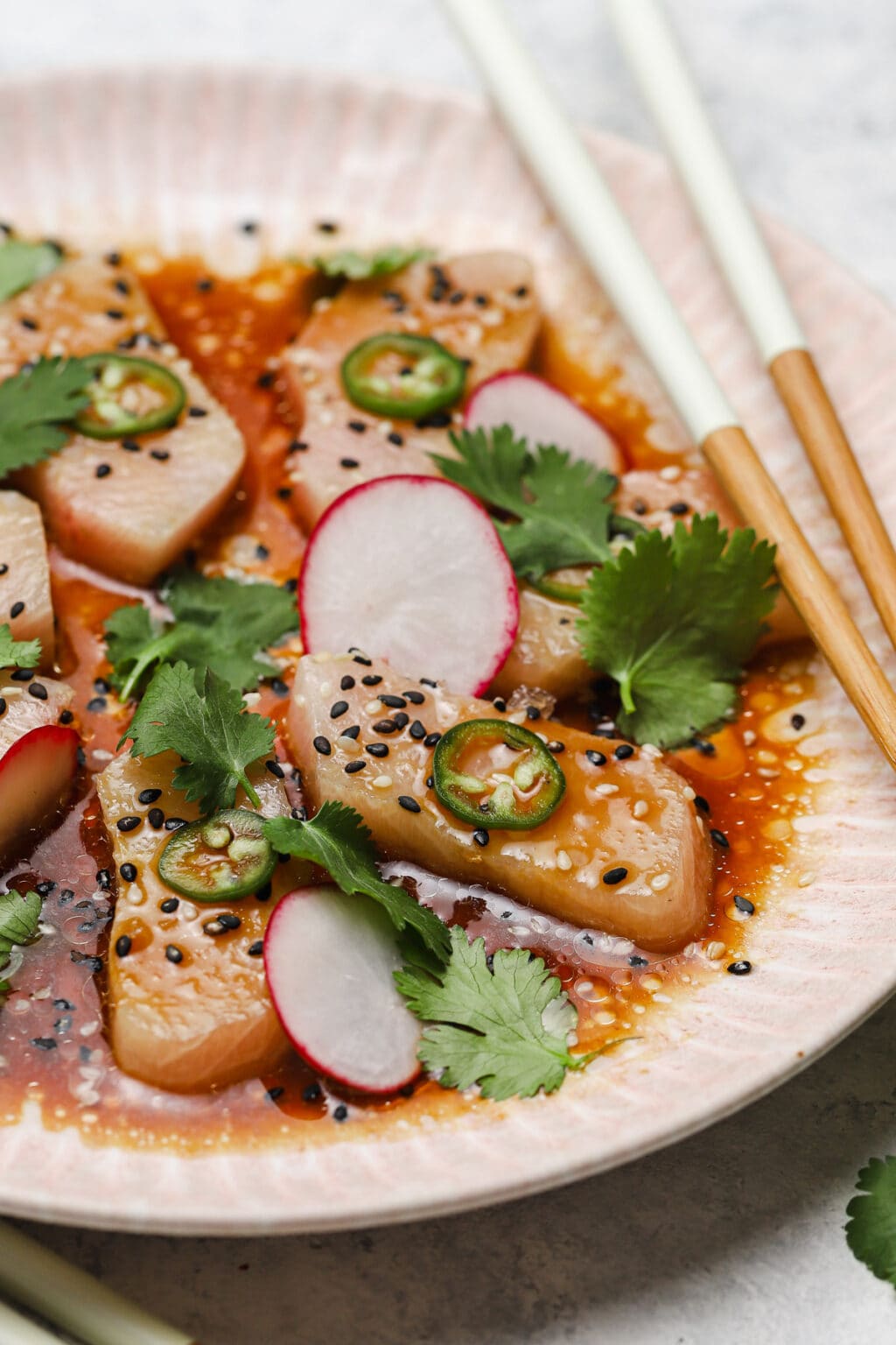 Buttery Hamachi Crudo with Soy Ginger Marinade Well Seasoned Studio