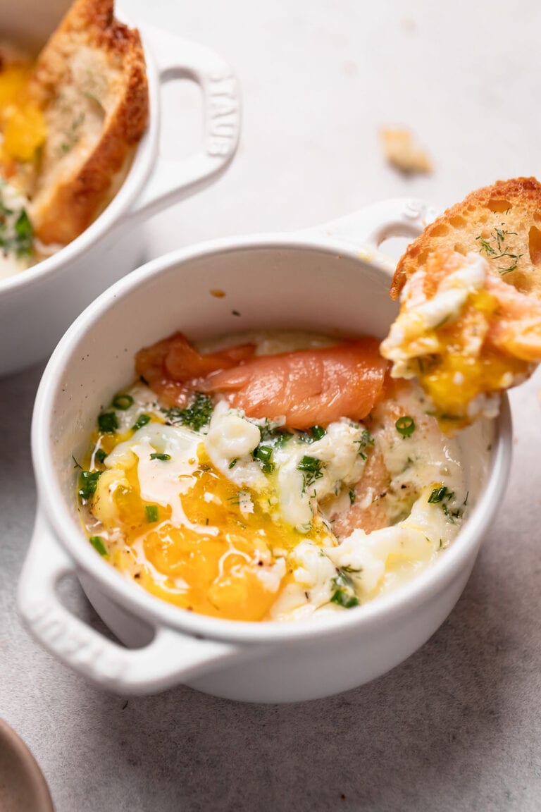 Eggs en Cocotte (Baked Eggs with Smoked Salmon) Well Seasoned Studio