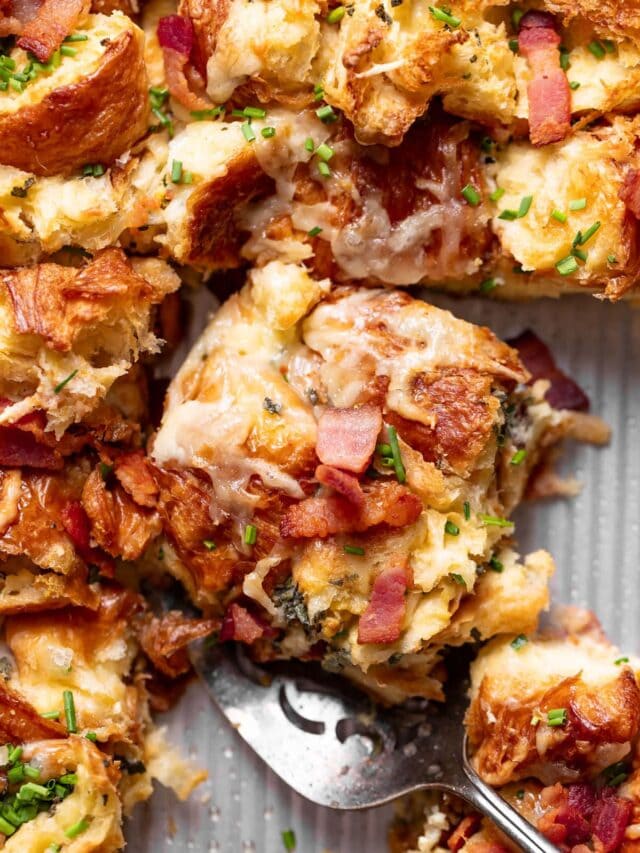 Easy Croissant Breakfast Casserole with Bacon & Gruyere Well Seasoned