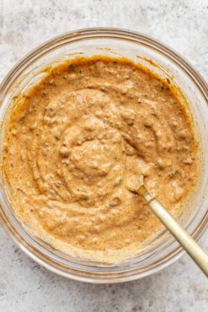 Homemade remoulade sauce.