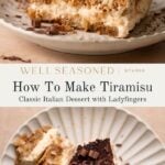 Homemade Tiramisu pinterest graphic.