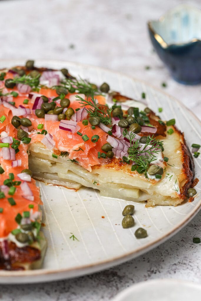 Crispy Potato Galette with Smoked Salmon & Crème Fraîche - Well
