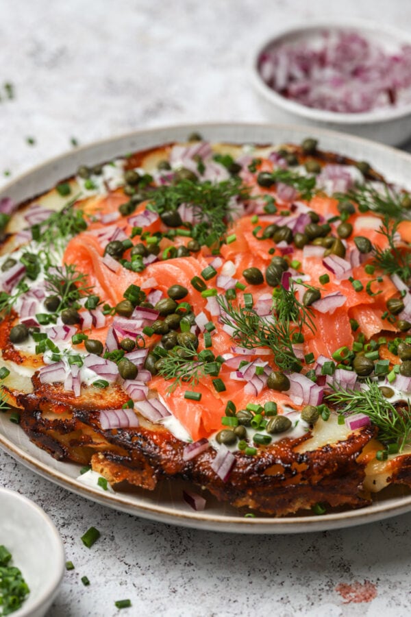 Crispy Potato Galette with Smoked Salmon & Crème Fraîche - Well