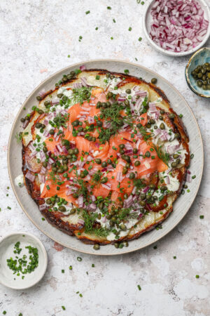 Crispy Potato Galette with Smoked Salmon & Crème Fraîche - Well