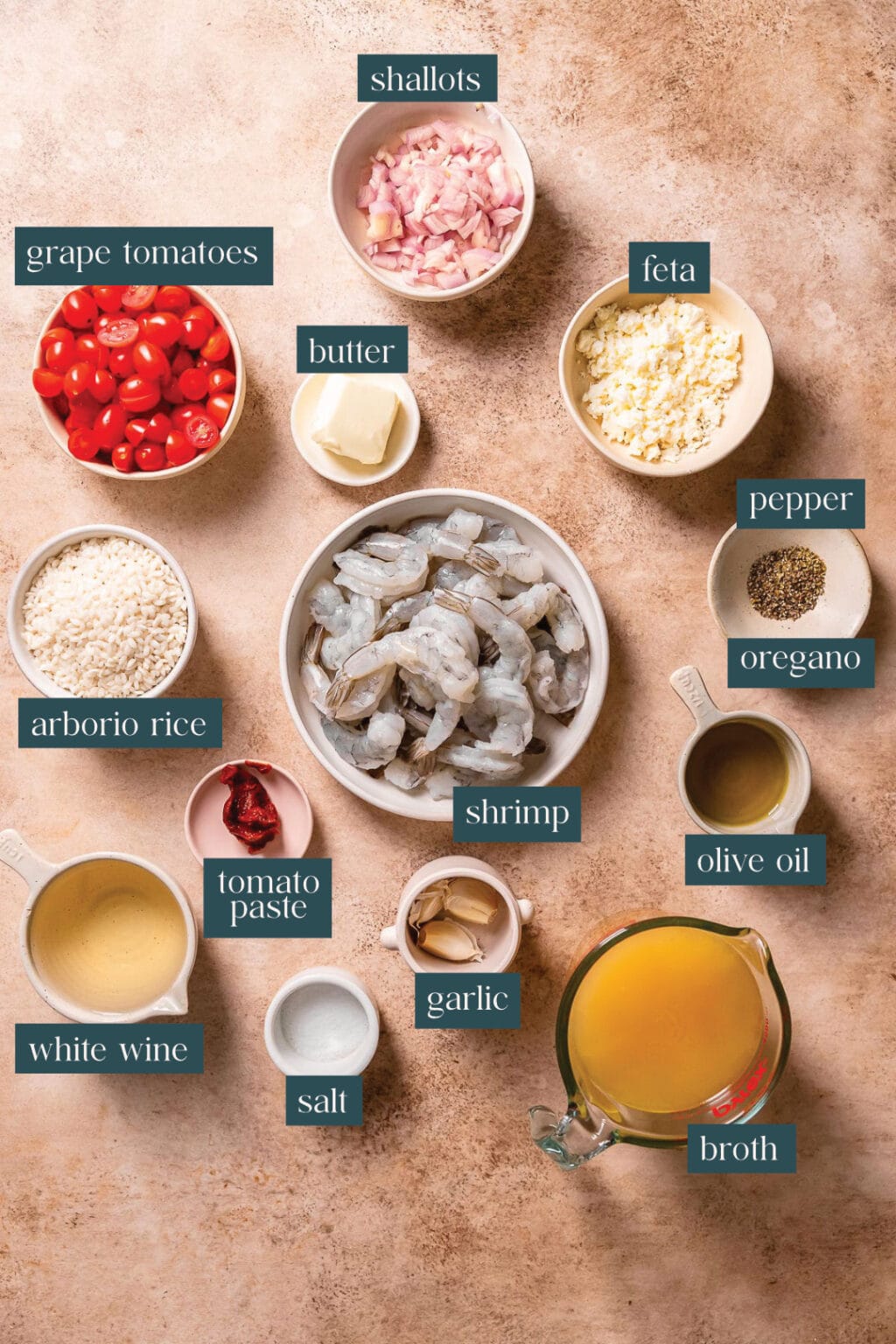 Ingredients In Risotto Creamy Shrimp Risotto with Tomatoes And Feta - Well Seasoned Studio