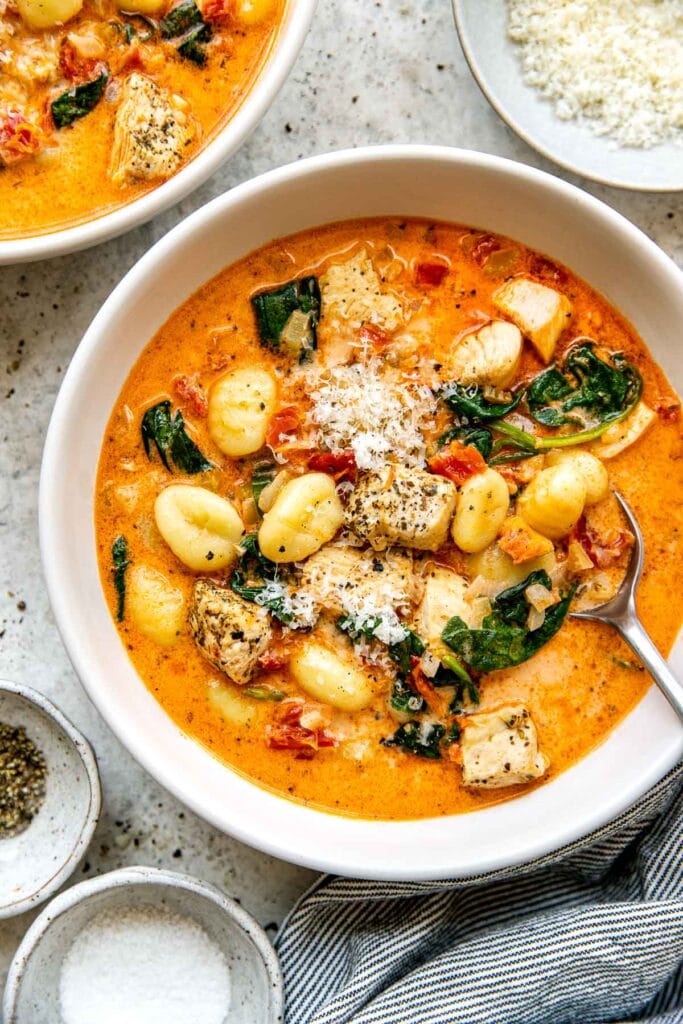 Marry me chicken soup with gnocchi.