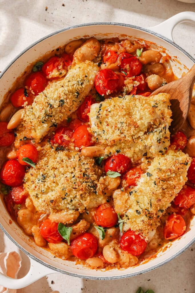 Oven-Baked Cod with Butter Beans - Well Seasoned Studio