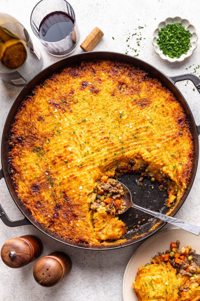 British Shepherd's pie with vegetable mash.