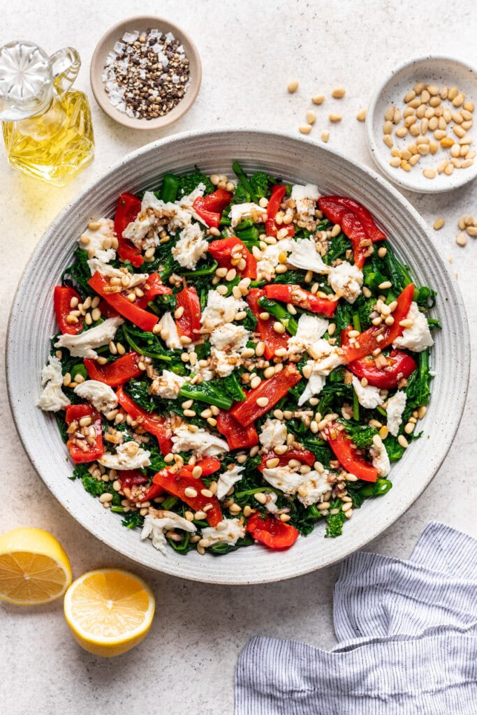 Make-Ahead Broccoli Rabe Salad with Mozzarella - Well Seasoned Studio