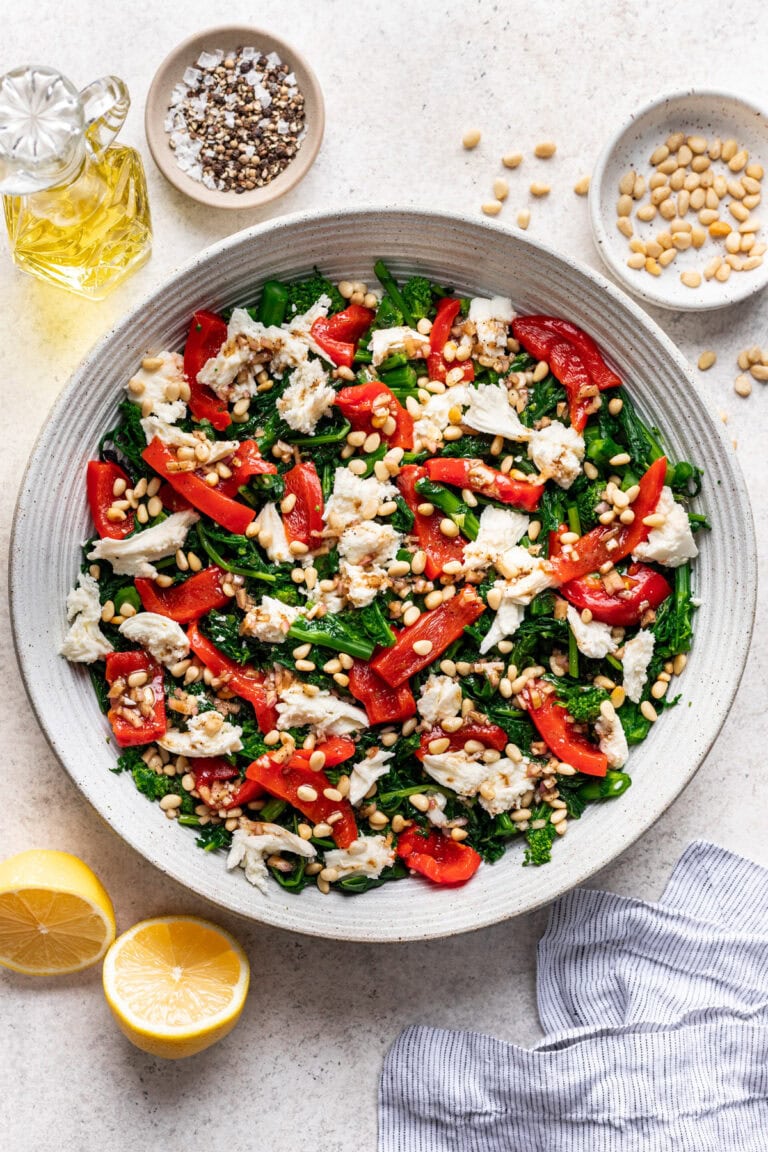 Make-Ahead Broccoli Rabe Salad with Mozzarella - Well Seasoned Studio