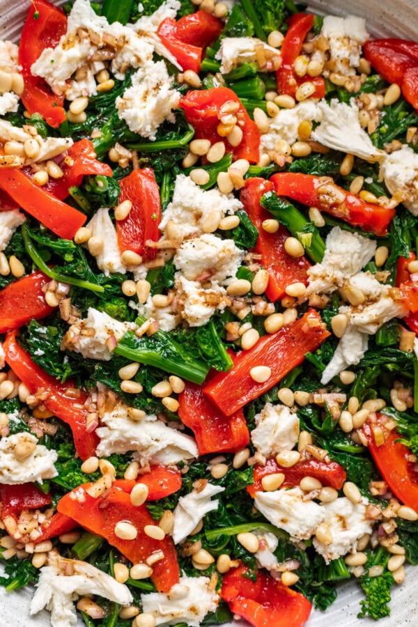 Make-Ahead Broccoli Rabe Salad with Mozzarella - Well Seasoned Studio
