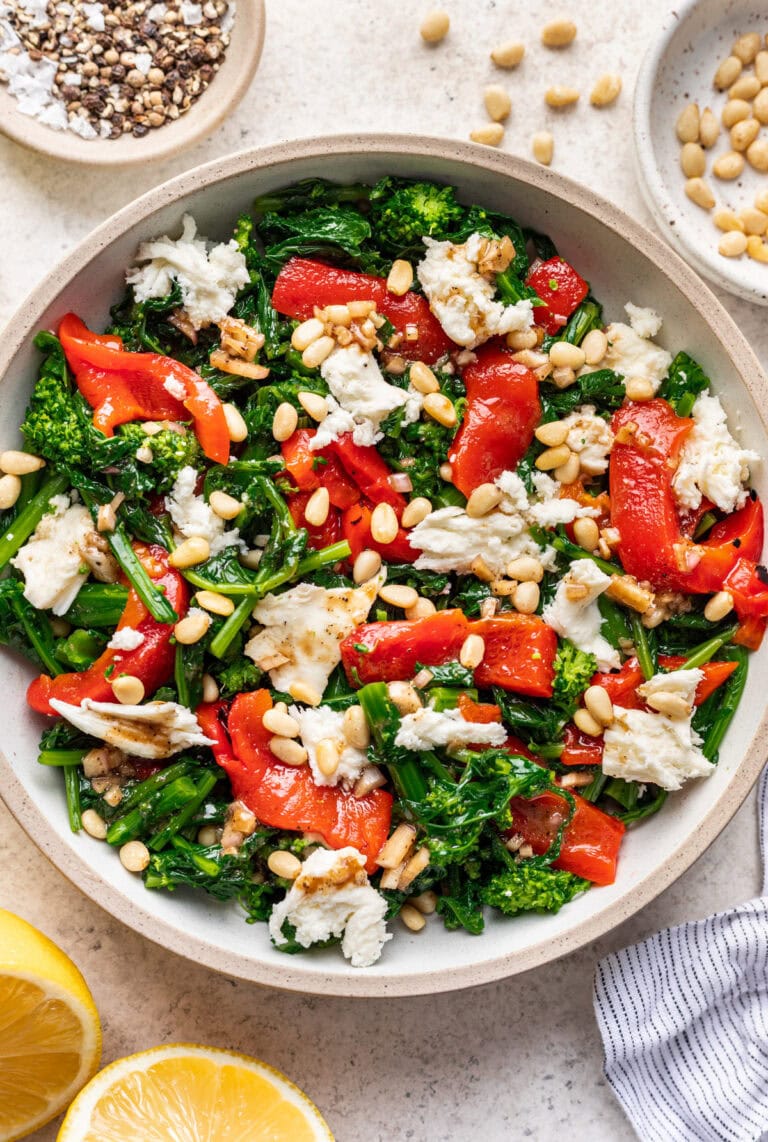 Make-Ahead Broccoli Rabe Salad with Mozzarella - Well Seasoned Studio
