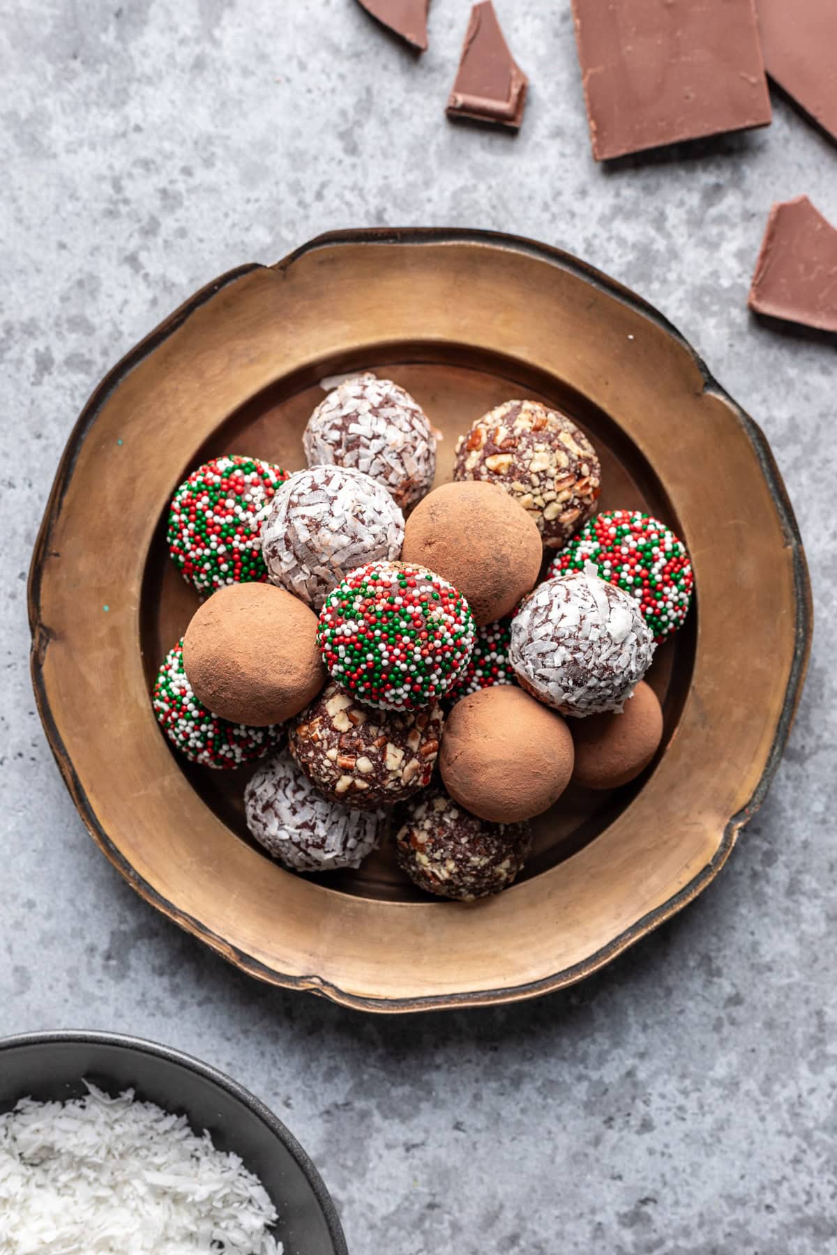 Holiday chocolate truffles.