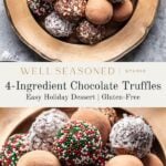 Homemade Chocolate Truffles pinterest graphic.