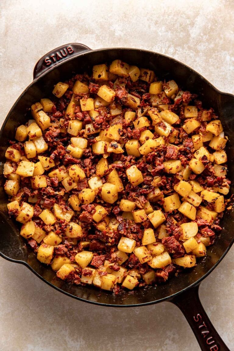 Truly Epic Homemade Corned Beef Hash & Eggs - Well Seasoned Studio