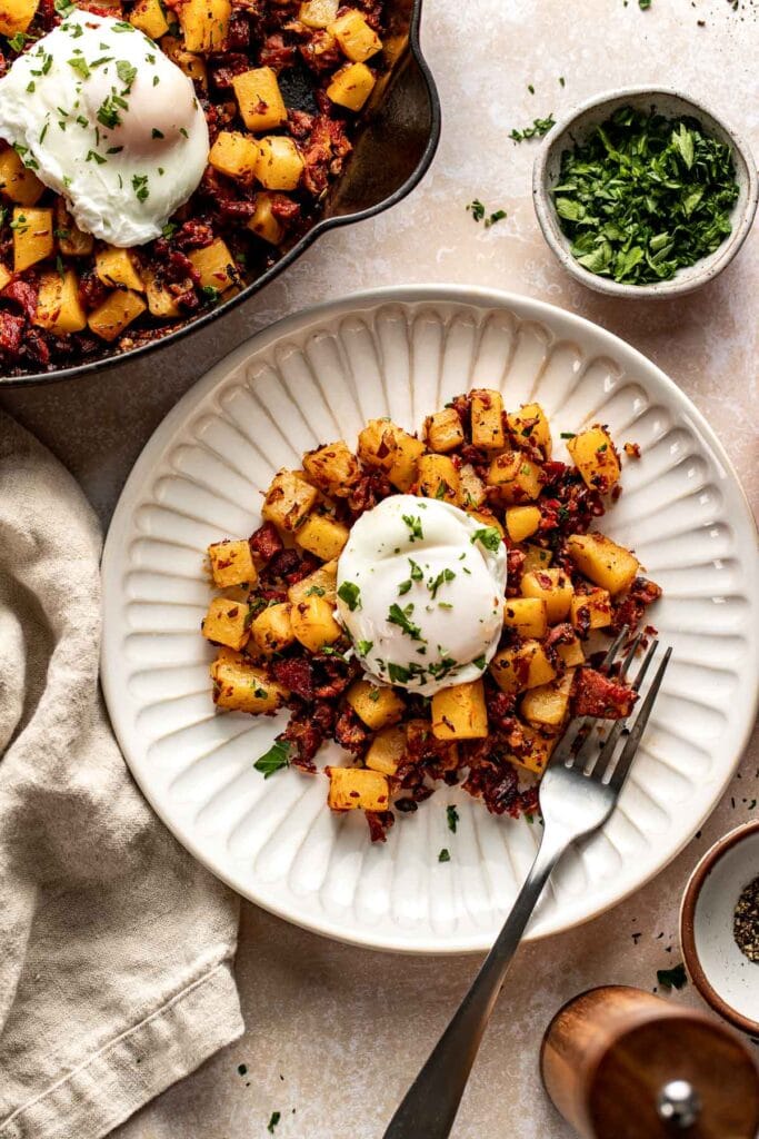 Truly Epic Homemade Corned Beef Hash & Eggs - Well Seasoned Studio
